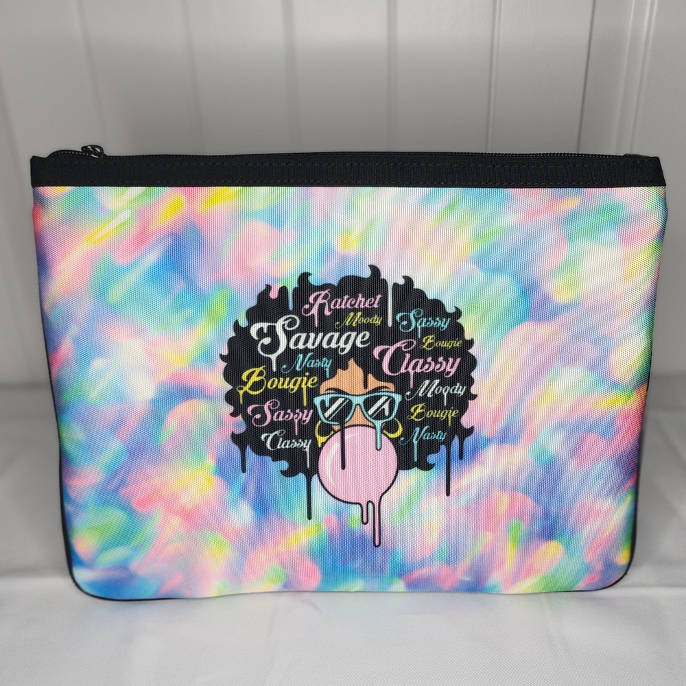 Colorful Afro Art Slim Clutch Bag